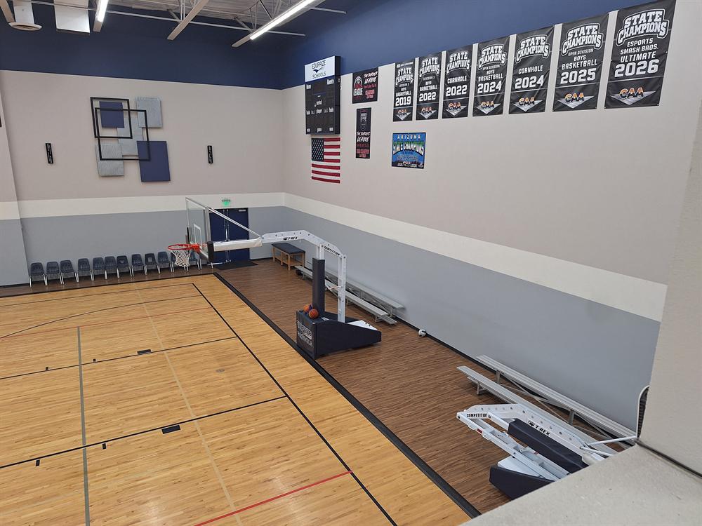 NBBL Showcase Gym in Gilbert, Arizona — production bird's nest overlook